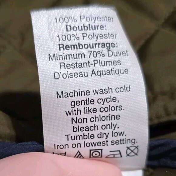 J.CREW Quilted Green Barn Jacket Corduroy Collar Gold Button Down Fill Women Med - Picture 9 of 15